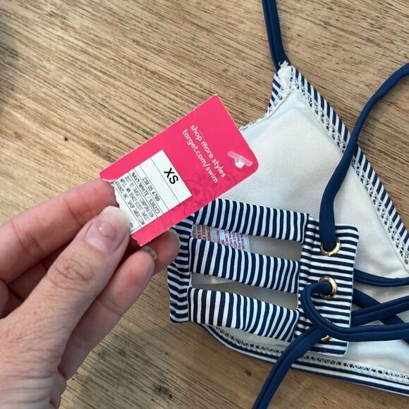NWT  Xhilaration nautical SmStrappy bikini top xs - Picture 3 of 4